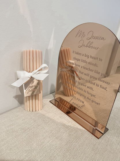 Teacher Plaque and Candle Set