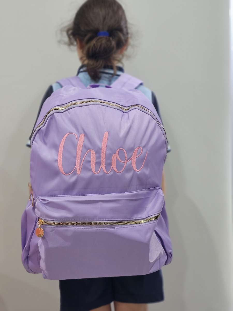 Plain Backpack - embroidered