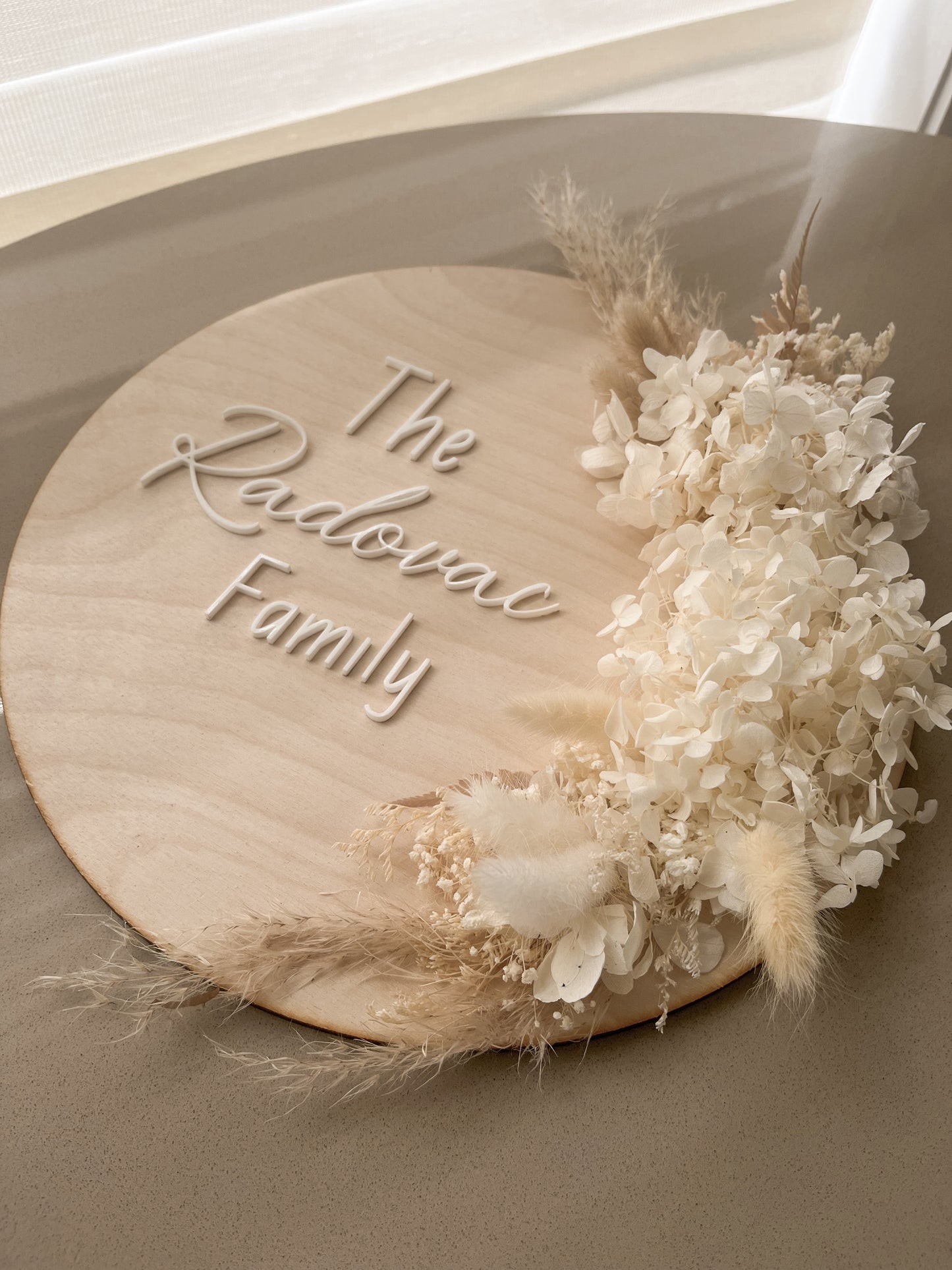 Wooden Floral Family Plaque