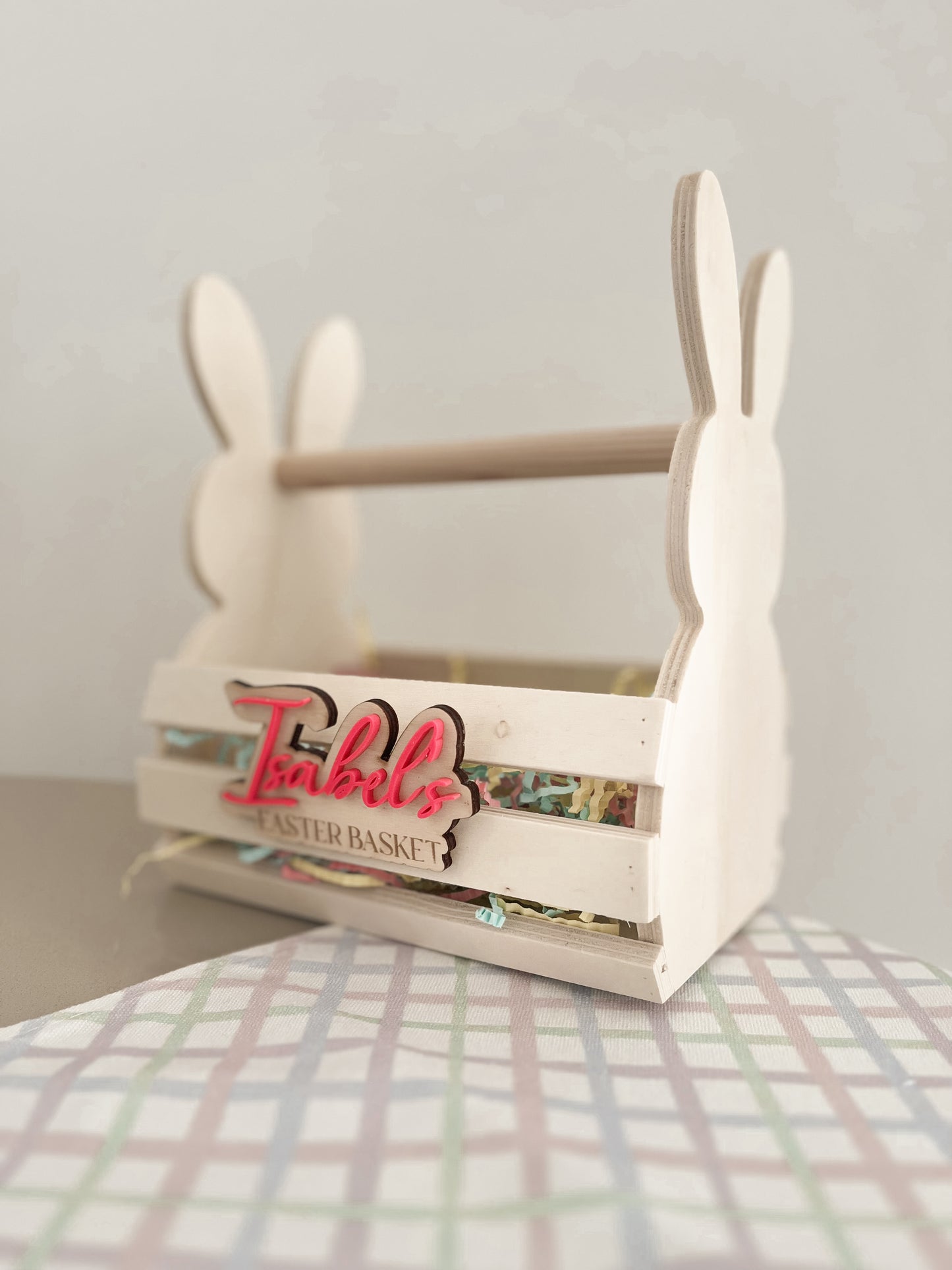 Personalised Easter Wooden Basket