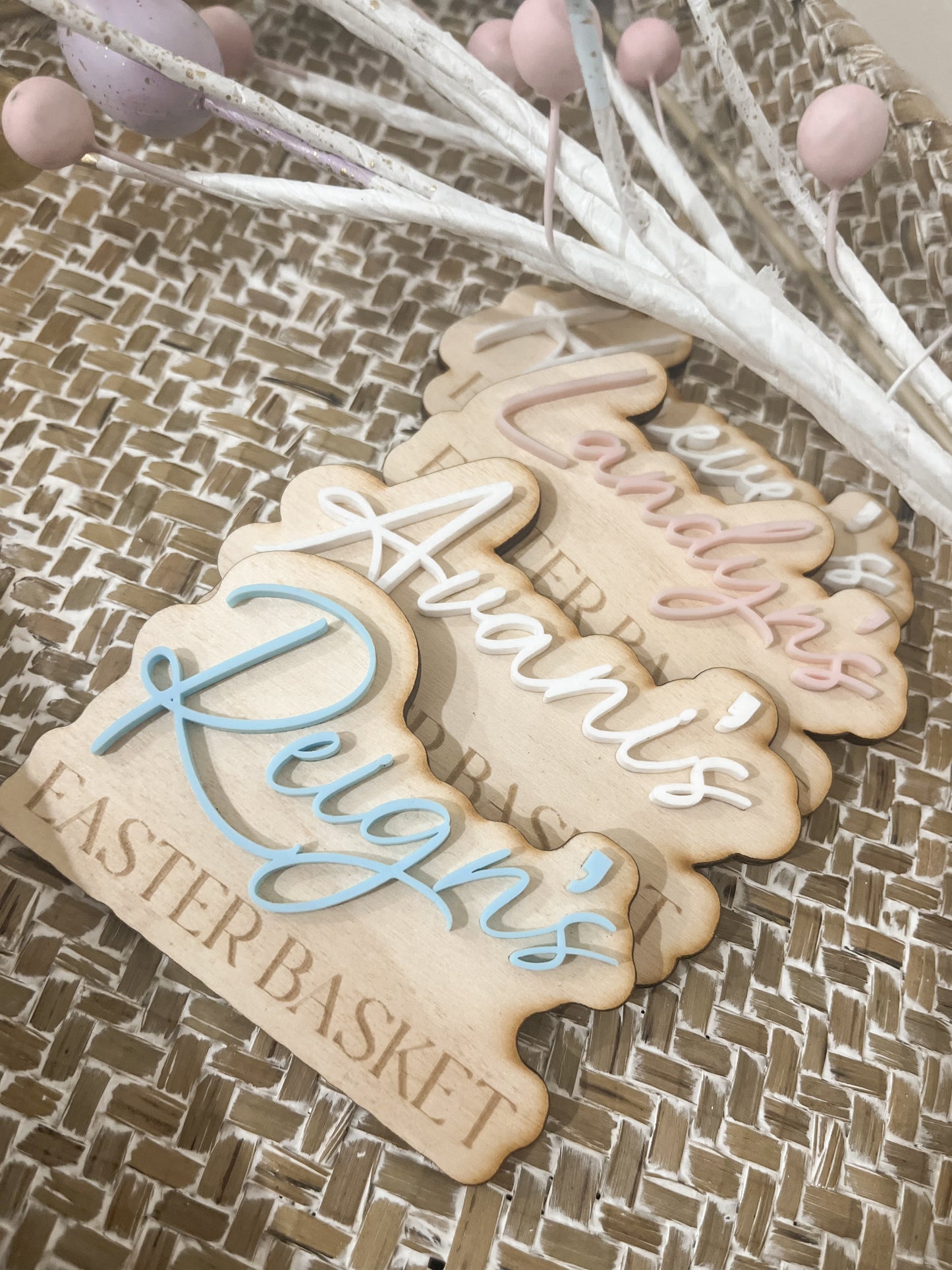 Personalised Wooden Basket Plaque