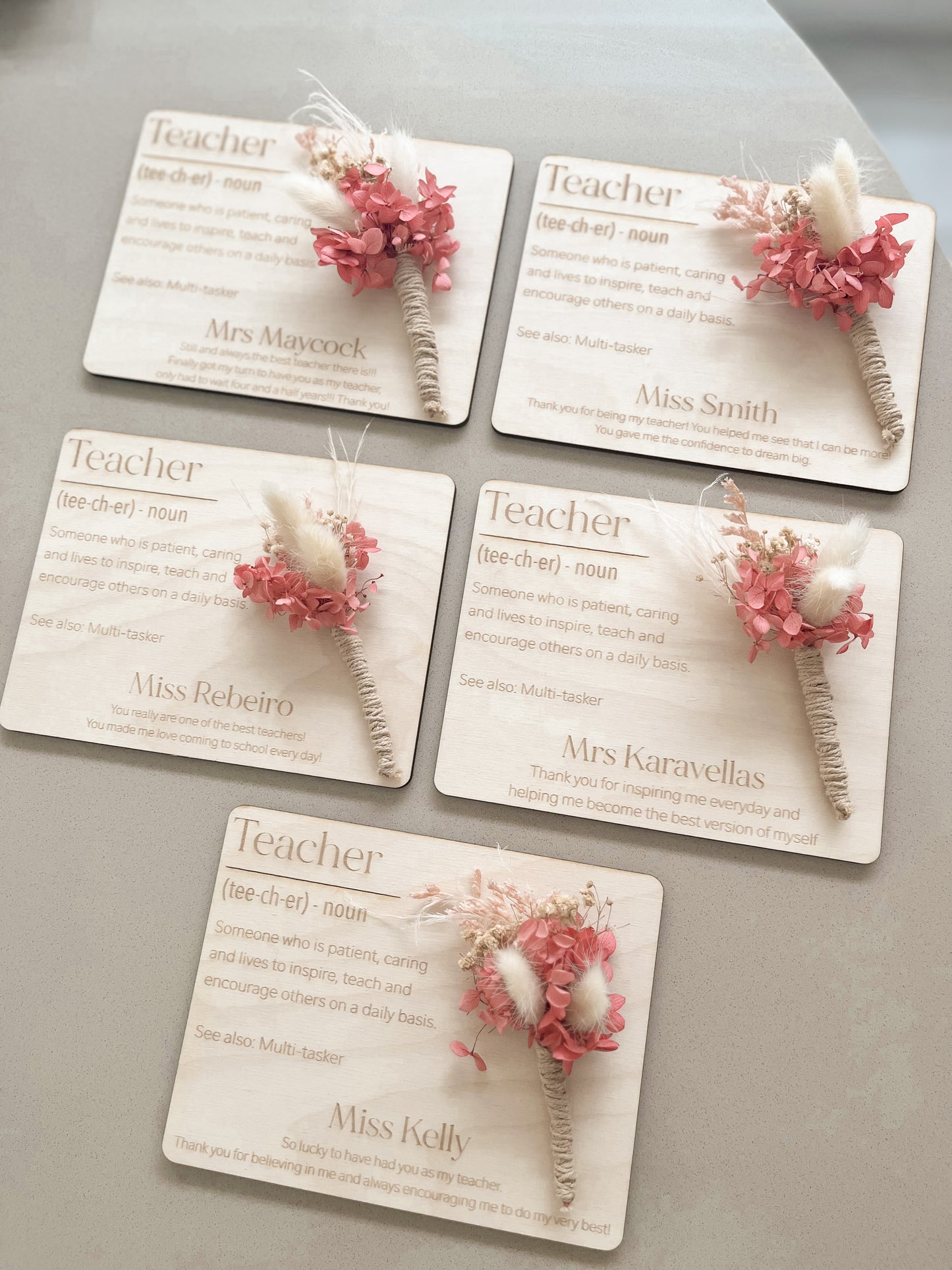 Teacher Floral Plaques