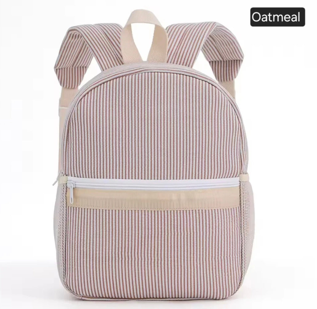 Stripe Backpack - embroidered