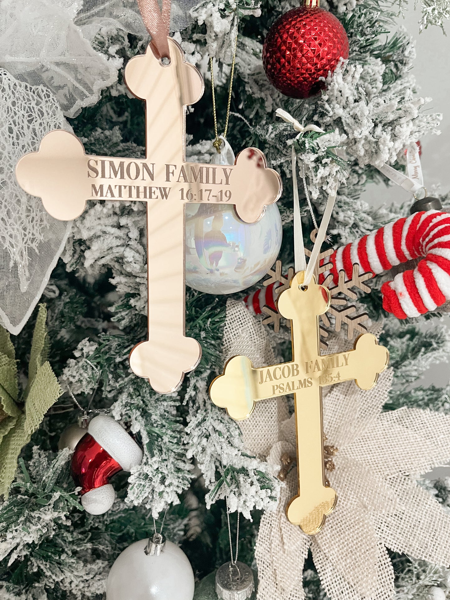 Bible Reference Cross Ornament