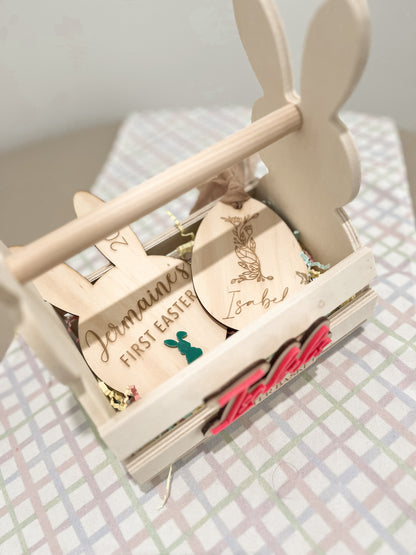 Personalised Easter Wooden Basket