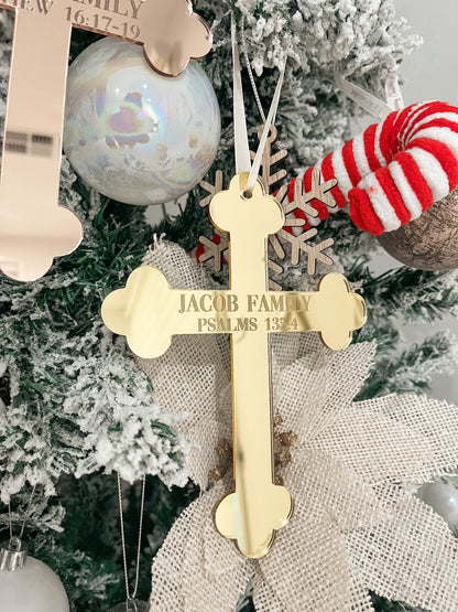 Bible Reference Cross Ornament