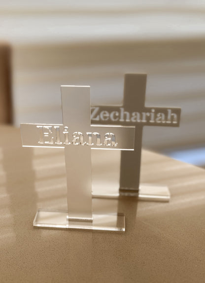 Acrylic Cross Name Stands - Mini